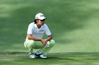 AUGUSTA, GA - APRIL 05: Kevin Na lines up a putt on the tenth green during the first round of the 2012 Masters Tournament at Augusta National Golf Club on April 5, 2012 in Augusta, Georgia. (Photo by Andrew Redington/Getty Images)