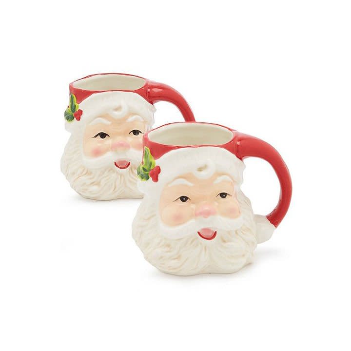 Southern Living Holiday Smiling Santa Mug Set