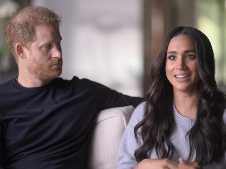 Prince Harry and Meghan Markle in their Netflix docuseries "Harry & Meghan."