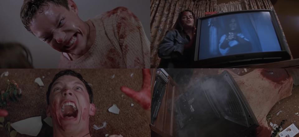 Stills of Stu's death in Scream