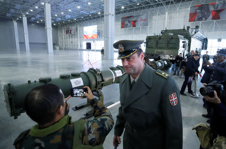 Journalists and military attaches attend a news briefing, organized by Russian defence and foreign ministries and dedicated to cruise missile systems including SSC-8/9M729 model, at Patriot Expocentre near Moscow, Russia January 23, 2019. REUTERS/Maxim Shemetov