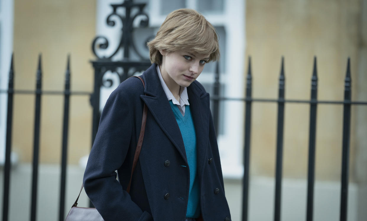 Emma Corrin is Princess Diana  in the Crown, Season 4. (Des Willie / Netflix)