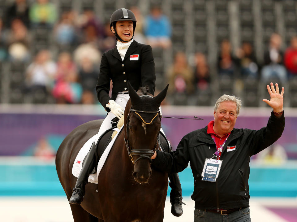 Laurentia Tan of Singapore during the dressage individual test at the 2012 London Paralympics. 