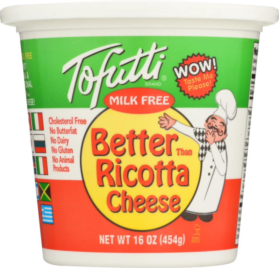 <p><a href="https://go.redirectingat.com?id=74968X1596630&url=https%3A%2F%2Fwww.walmart.com%2Fip%2FTofutti-Better-Than-Ricotta-Cheese-Cholesterol-Free-16-Oz%2F111478879&sref=https%3A%2F%2Fwww.womenshealthmag.com%2Ffood%2Fg29648044%2Fvegan-cheese-brands%2F" rel="nofollow noopener" target="_blank" data-ylk="slk:Shop Now;elm:context_link;itc:0;sec:content-canvas" class="link ">Shop Now</a></p><p>Better Than Ricotta Cheese </p><p>walmart.com</p><span class="copyright">TOFUTTI</span>