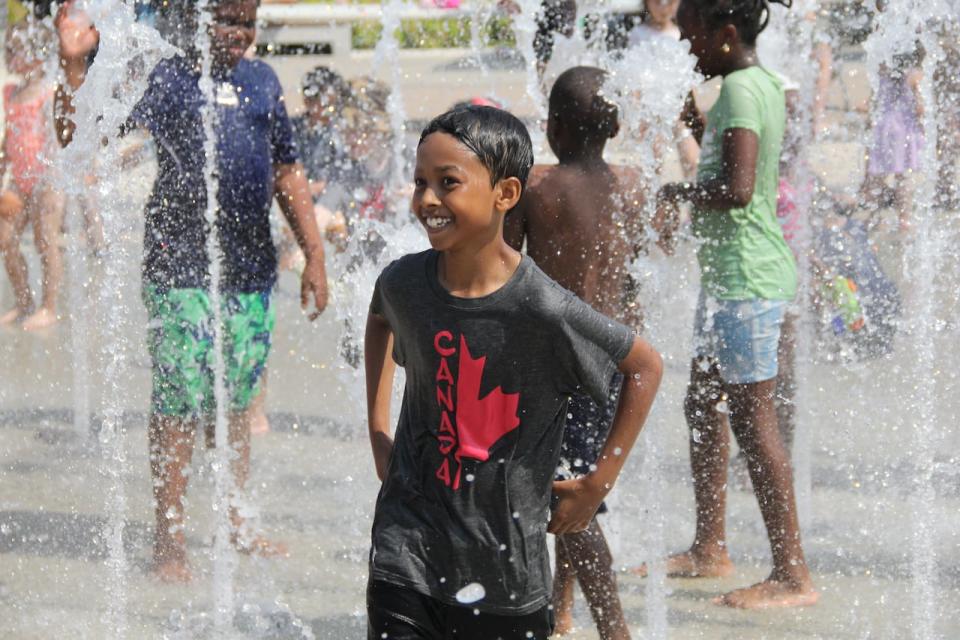 Mahmuda Barvin's nine-year-old son, Shaiiaan Arifam, went to the Bridgewater Lake's Canda Day celebration with her.