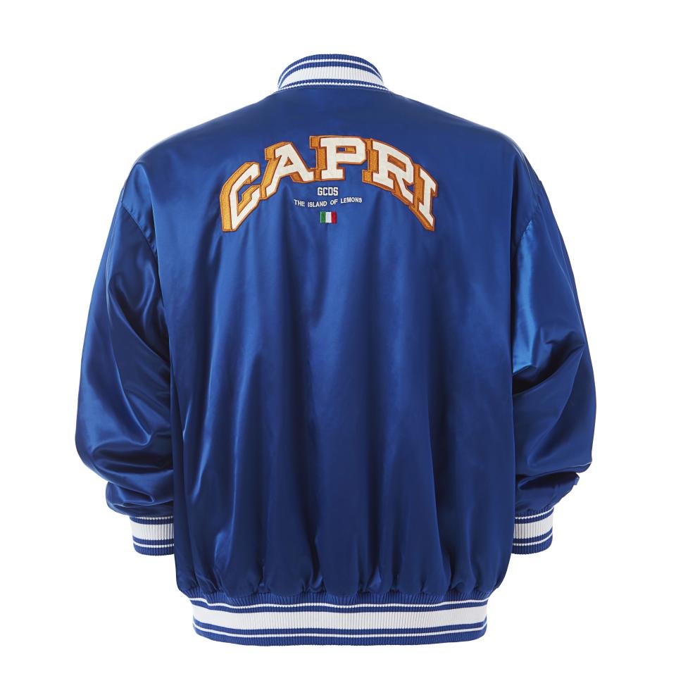 A varsity jacket part of the capsule collection developed by GCDS to mark the opening of its flagship store in Capri, Italy. - Credit: Courtesy of GCDS