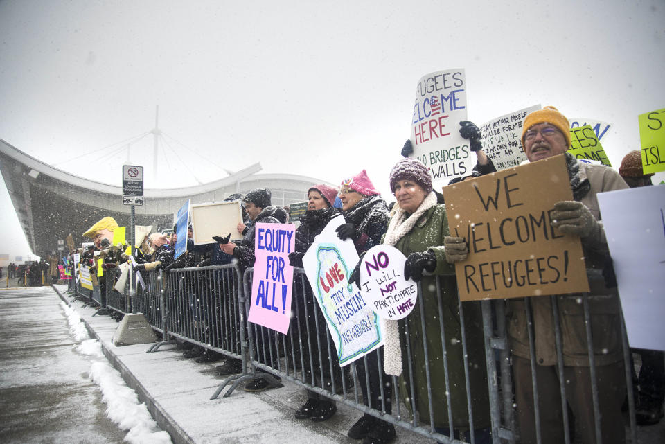 Protests at U.S. airports over travel ban