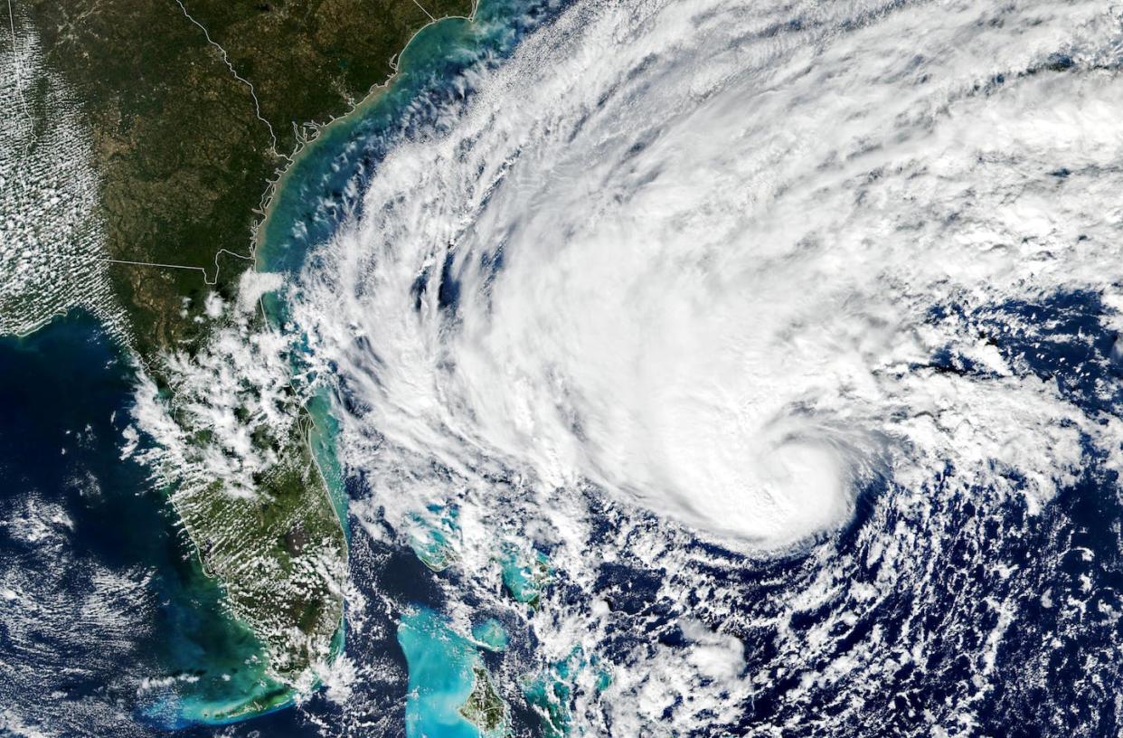 Hurricane Nicole was a Category 1 storm, but it caused extensive damage to Florida in 2022. <a href="https://earthobservatory.nasa.gov/images/150586/nicole-approaches-florida" rel="nofollow noopener" target="_blank" data-ylk="slk:Lauren Dauphin/NASA Earth Observatory;elm:context_link;itc:0;sec:content-canvas" class="link ">Lauren Dauphin/NASA Earth Observatory</a>