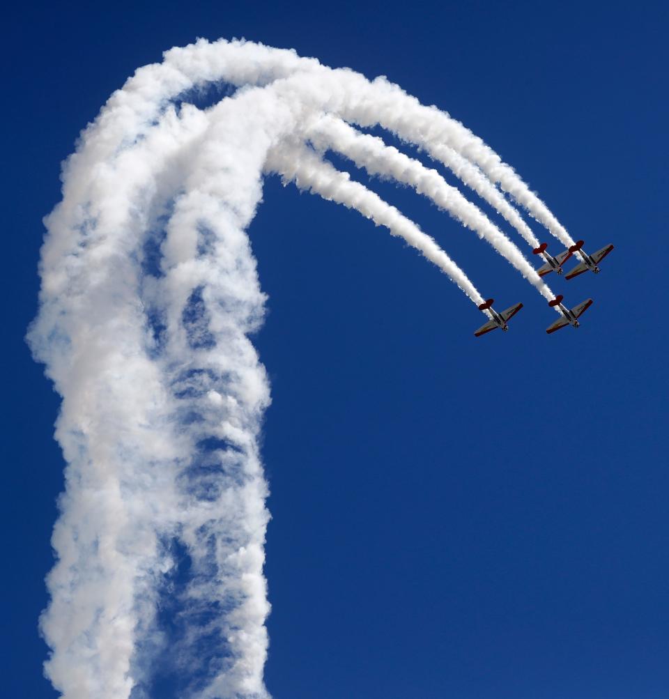 The AeroShell Aerobatics Team performs July 29 at EAA AirVenture Oshkosh.