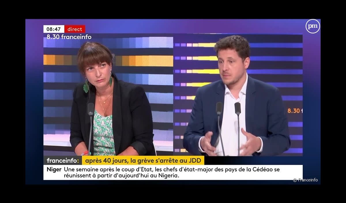 "Vous étiez sur Europe 1" : Julien Bayou déstabilisé sur Franceinfo après avoir insinué qu'il refuserait les interviews du "JDD" - Franceinfo