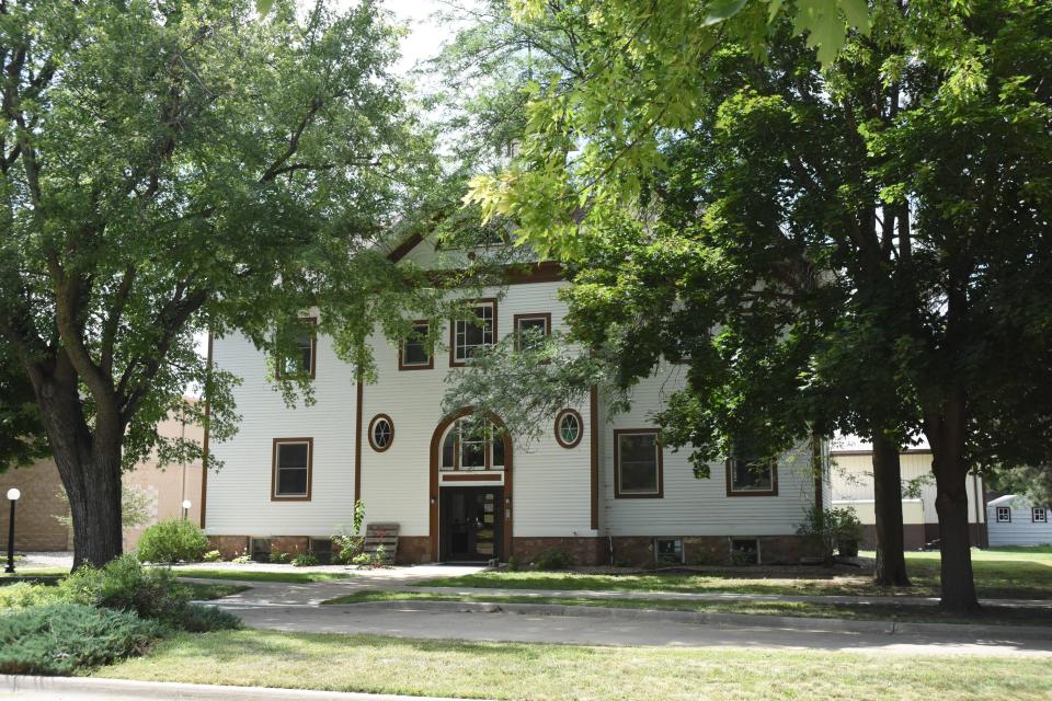 The exterior of the main historical school building at the Freeman Academy in Freeman, South Dakota as it stands on Friday, Aug. 25, 2023.