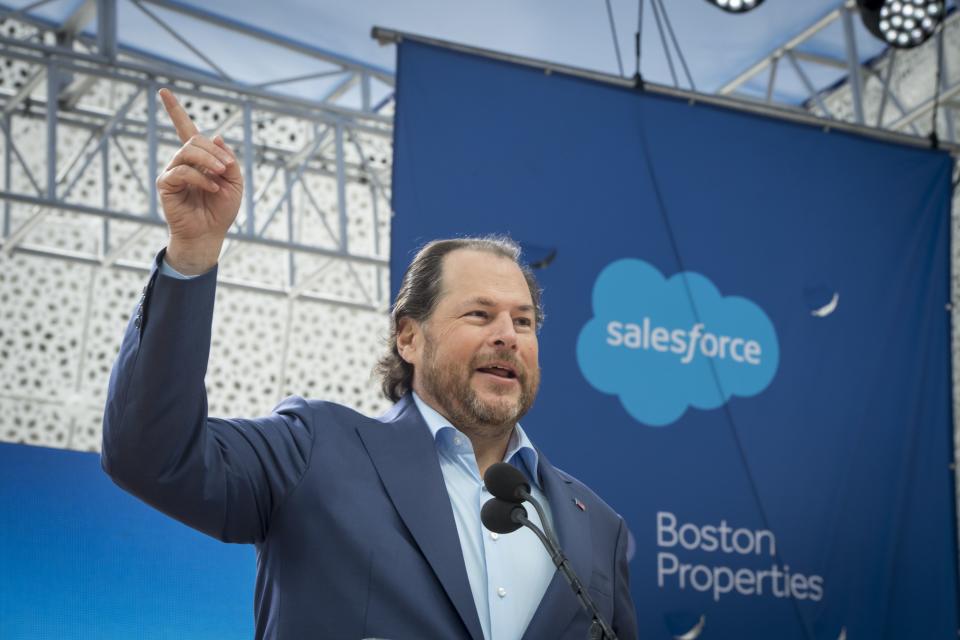 Salesforce CEO Marc Benioff says the U.S. economy is doing just fine.