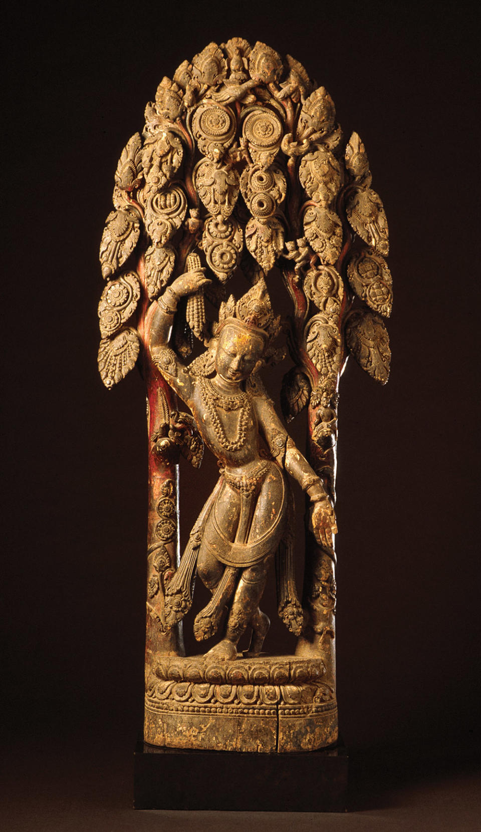 A painted wood sculpture from the 16th century