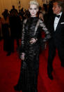 Met Ball 2013: Anne Hathaway went for a revealing Valentino gown with blonde locks.