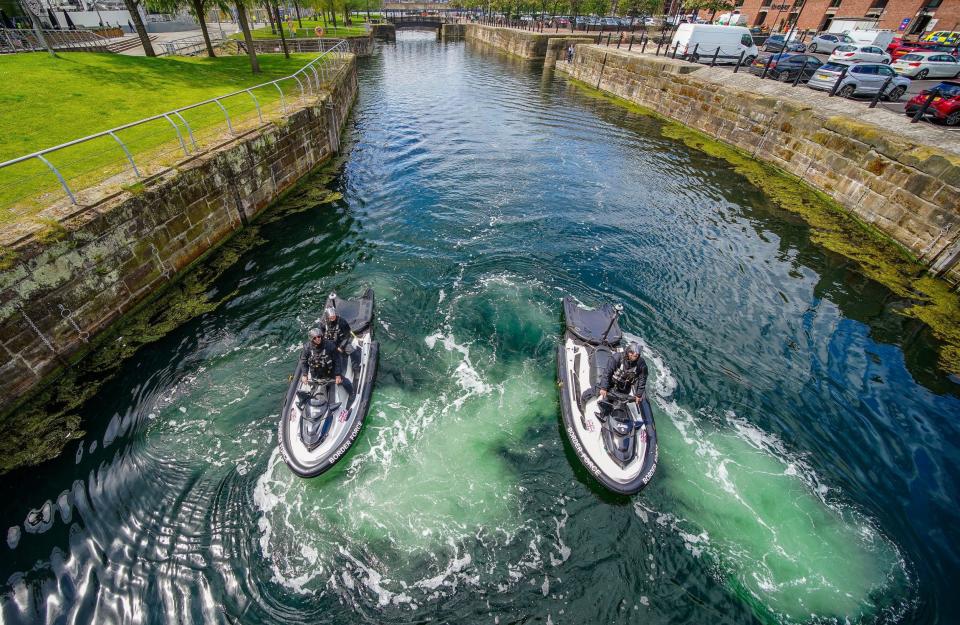Border Force patrol boats at the Royal Albert Dock ahead of the Eurovision semi-final in Liverpool - Peter Byrne/PA Wire