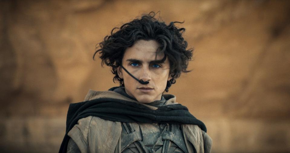 Timothee Chalamet in Dune: Part Two (© 2022 Warner Bros. Pictures, Inc. All Rights Reserved.)