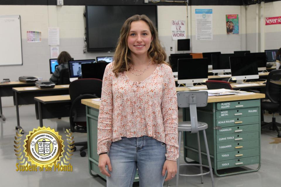 Riley Sibilia of Raritan, the January 2022 Student of the Month at Somerset County Vocational & Technical High School.