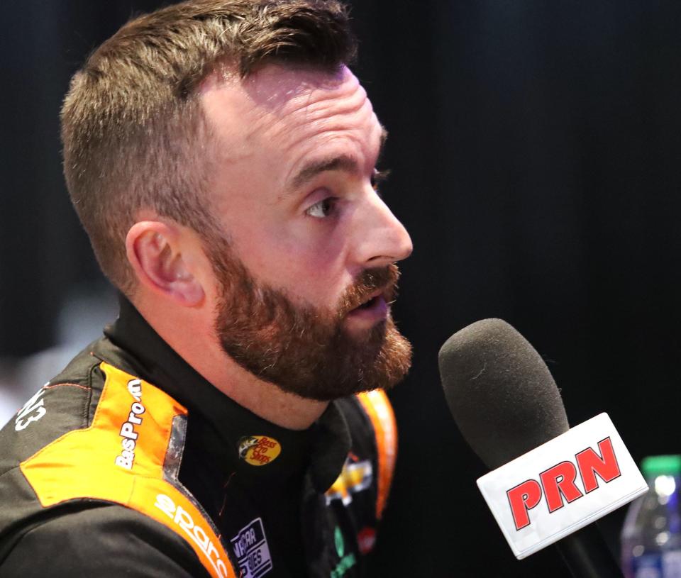 Austin Dillon talks with Performance Racing Network, Wednesday February 14, 2024 during Daytona 500 Media Day at Daytona International Speedway