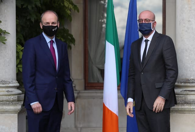 Micheal Martin and Charles Michel (Brian Lawless/PA)