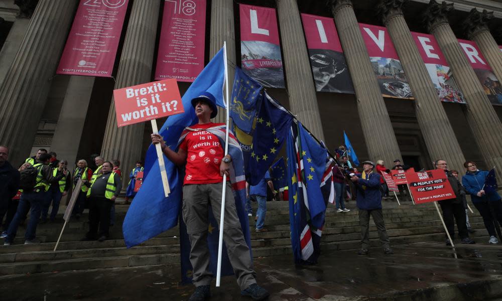 People protest against Brexit