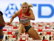 Cindy Roleder sprintete über 100-Meter-Hürden zur Silbermedaille. Foto: Christian Charisius