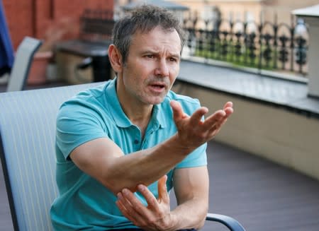 Ukrainian musician and politician Vakarchuk attends an interview with Reuters in Kiev