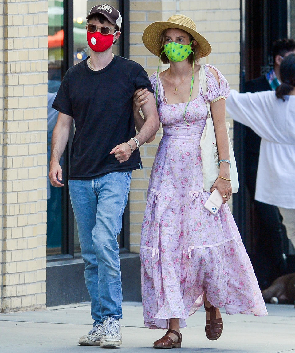 <p>Maya Hawke and Tom Sturridge walk arm-in-arm through New York City on Sunday after grabbing dinner.</p>