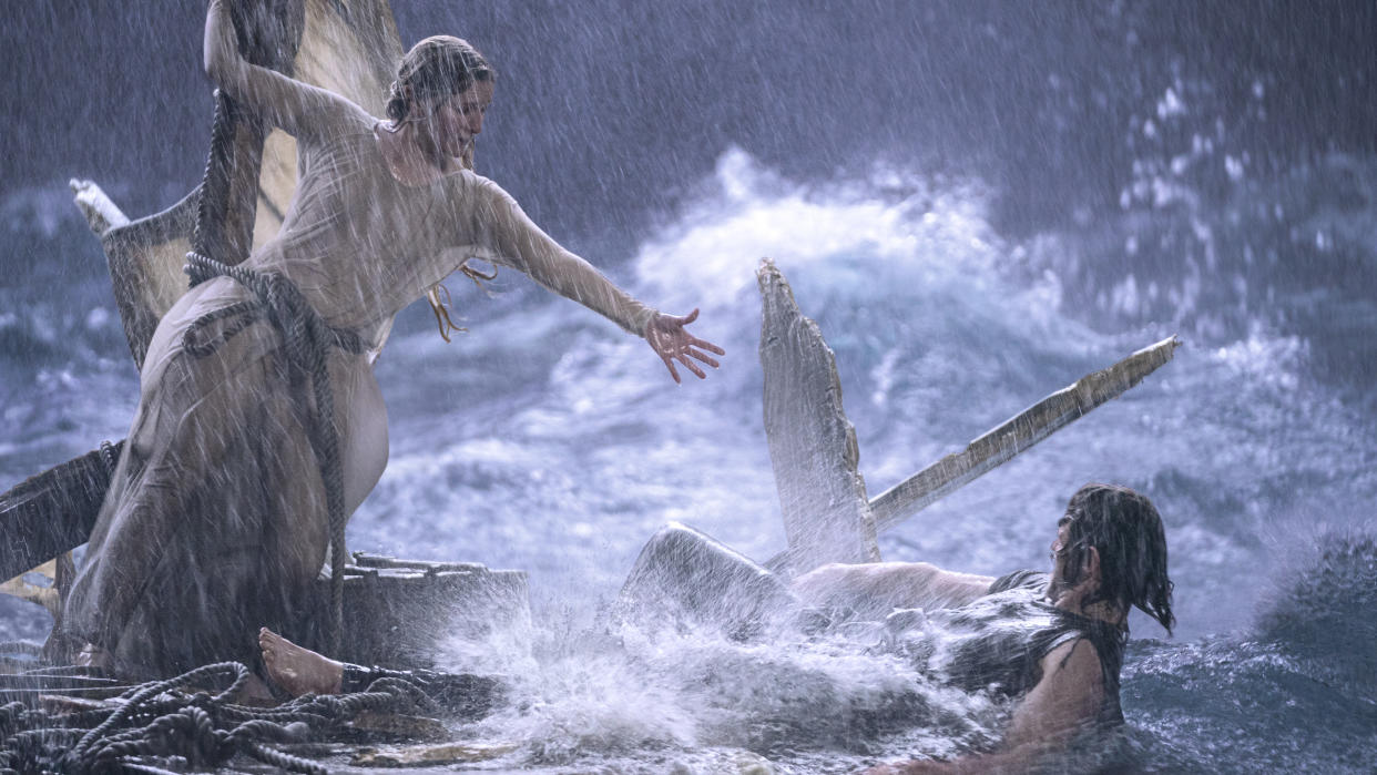 Galadriel takes part in thrilling action sequences in The Rings of Power. (Prime Video)