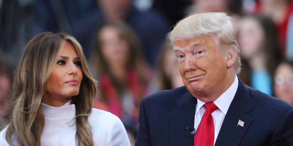 Melania y su esposo Donald Trump, presidente de EEUU. (Marie Claire/Archivo Yahoo)