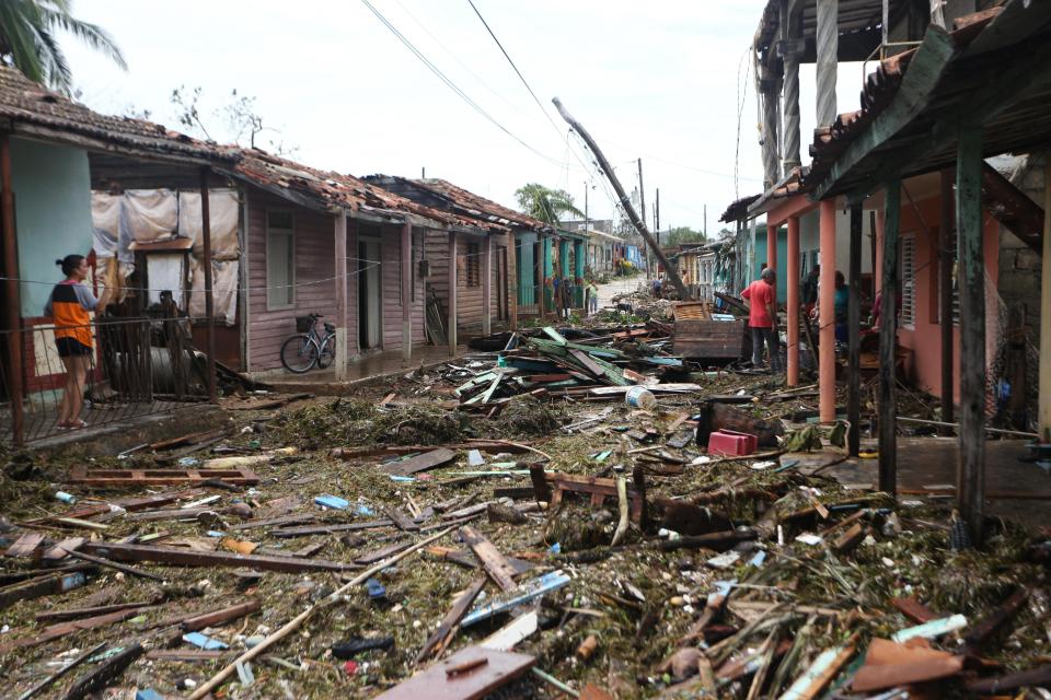 <p>Damaged buildings are seen in Punta Alegre, northern coast of Ciego de Avila province of Cuba after Hurricane Irma passed through the area on Sept. 11, 2017. (Photo: Yander Zamora/Anadolu Agency/Getty Images) </p>