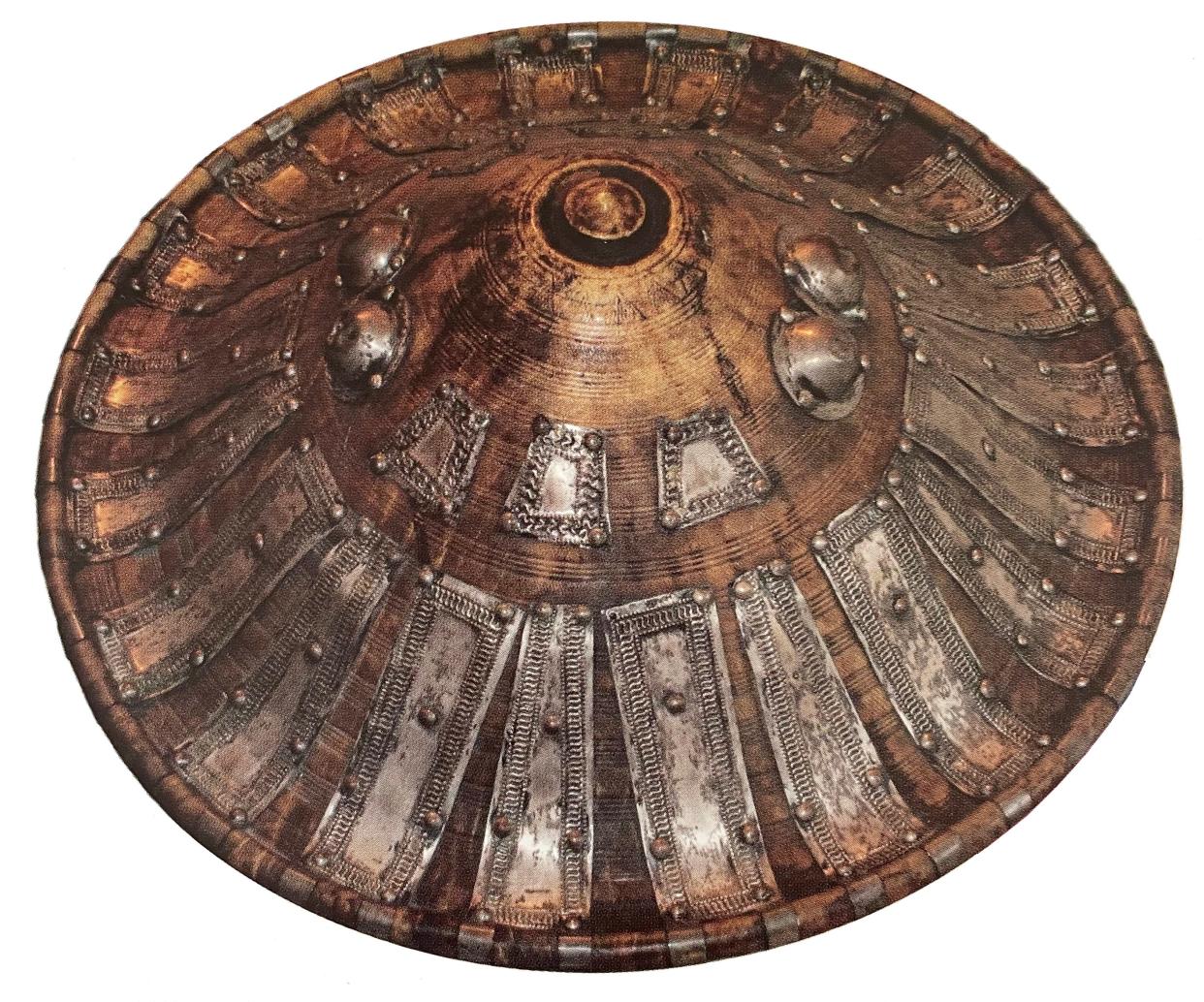 This Abyssinian shield, crafted of hippopotamus hide and silver was used by Ethiopian (Abyssinian) defensive forces in the battle of Adwa in 1896.  It was a gift to the Massillon Museum from Mrs. Horatio Wales.