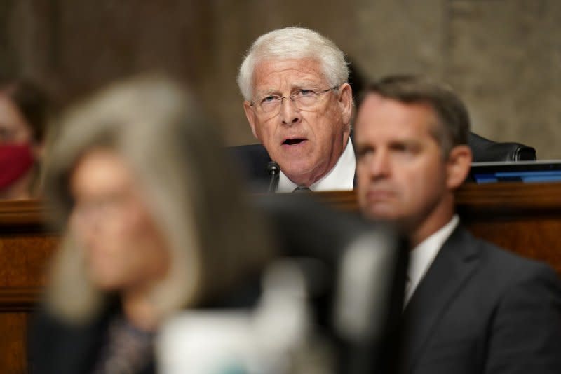 Sen. Roger Wicker, R-Miss., said he is "hopeful" that the House will be able to send their defense spending bill to the desk of President Joe Biden. Pool File Photo by Patrick Semansky/UPI