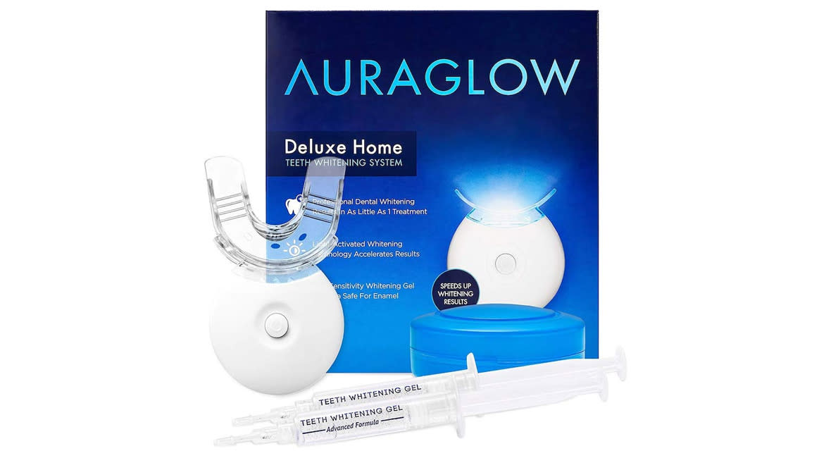 AuraGlow Teeth Whitening Kit, LED Light (Photo: Amazon)