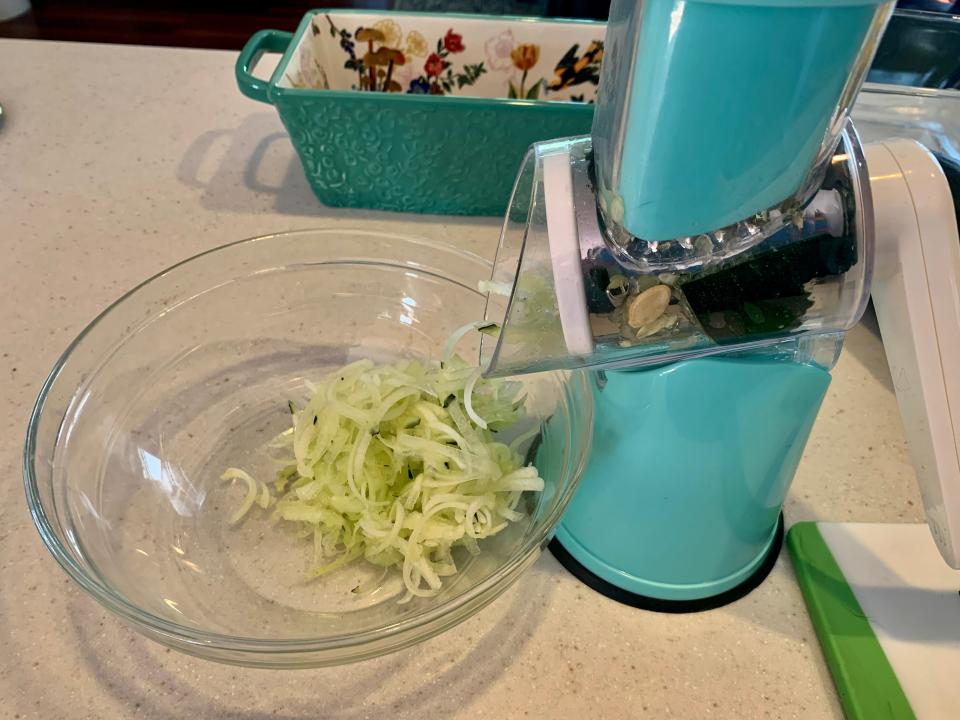 The mandolin (or finger slicer) that Connie Schultz uses to grate zucchini for her bread.