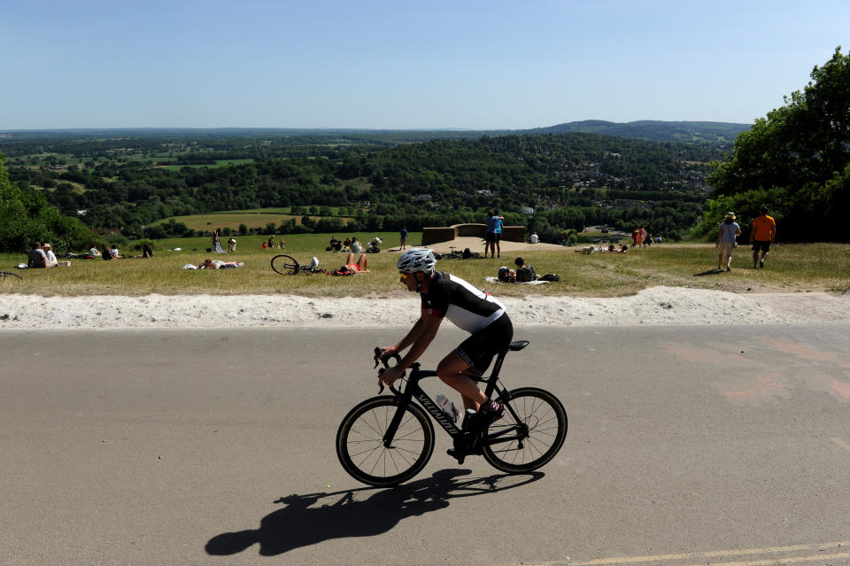 A cyclist making his way up Box Hill (Getty Images)