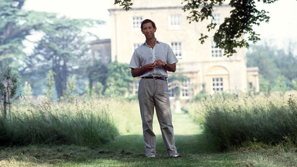 A young Charles outside Highgrove House