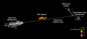 3D view of resource location versus Lalor and Chisel infrastructures