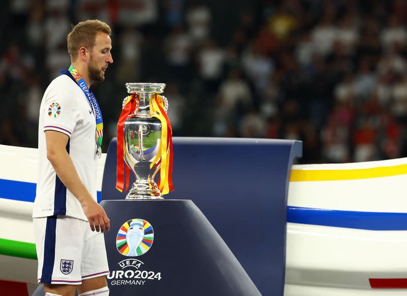 Foto del domingo del capitán inglés Harry Kane tras la derrota en la final de la Eurocopa