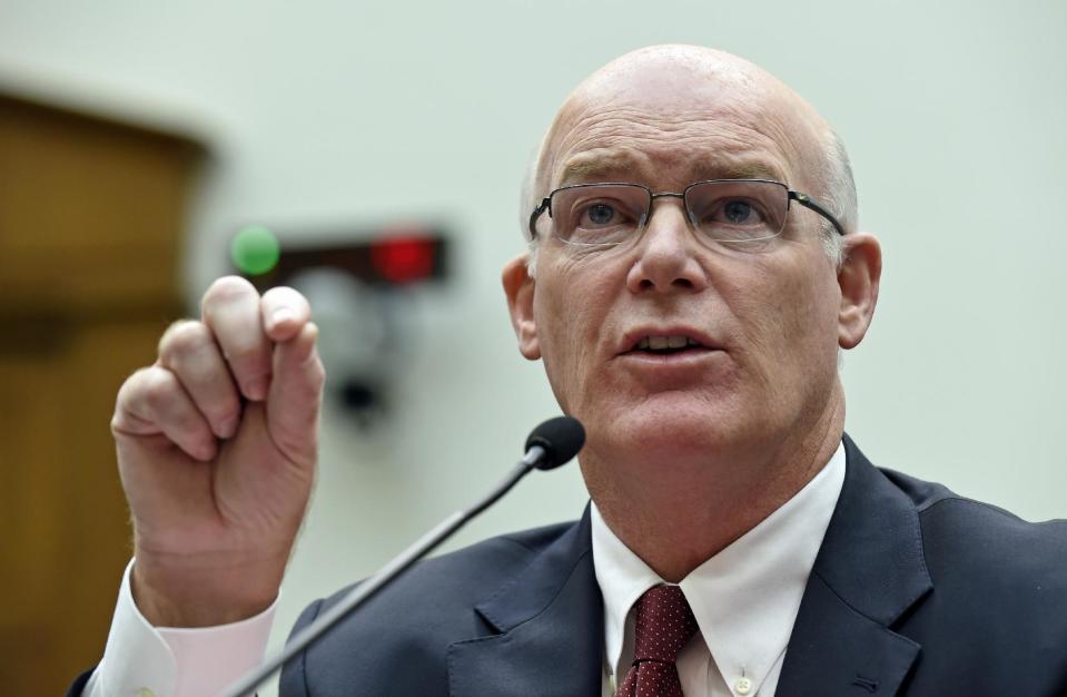 FILE - In this Nov. 19, 2014 file photo, then-acting Secret Service Director Joseph Clancy testifies on Capitol Hill in Washington. US officials say President Barack Obama has picked Clancy as agency's director. (AP Photo/Susan Walsh, File)