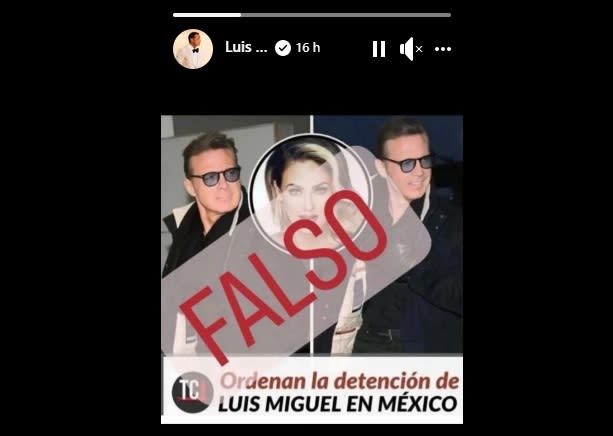 Captura historia Facebook Luis Miguel / Cortesía 