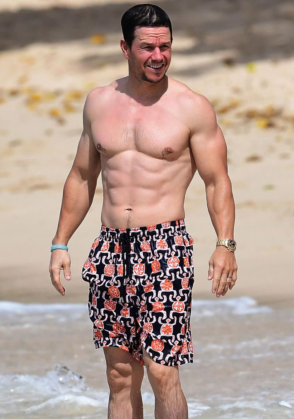 Mark Wahlberg spotted showing off his hot body during his Barbados holiday this week. Source: Mega