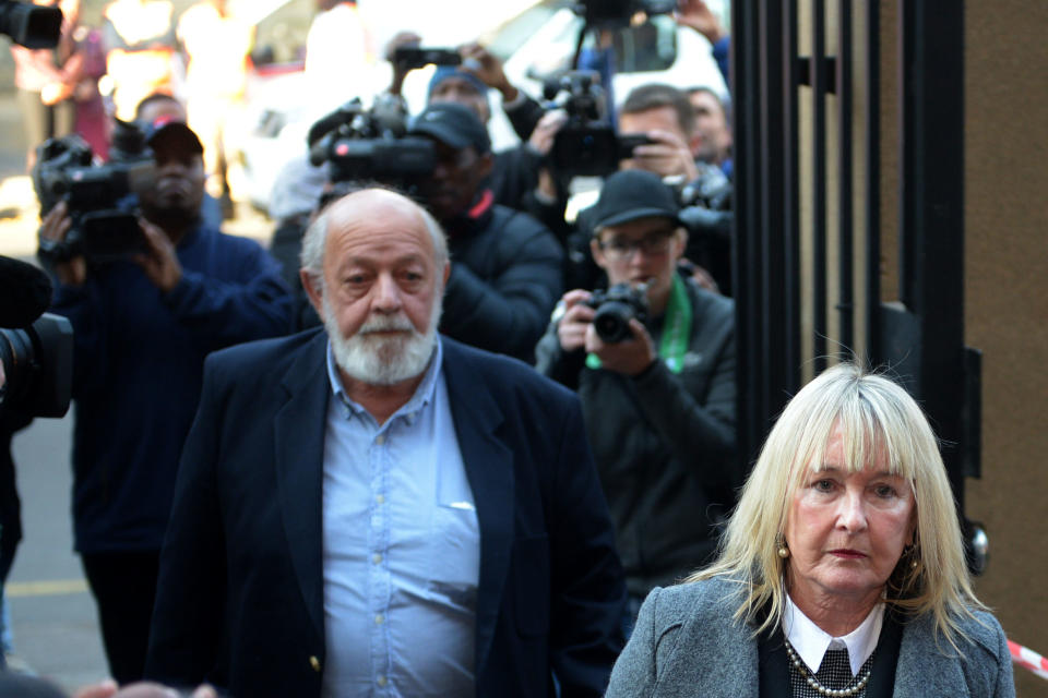 The parents of Reeva Steenkamp arrive at court for Oscar Pistorius' original sentencing for murder&nbsp;on July 6, 2016. (Photo: Deaan Vivier/Foto24 via Getty Images)