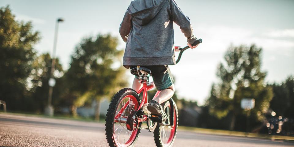 boy riding a bike