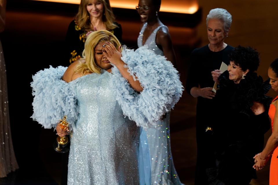 Da'Vine Joy Randolph accepts the award for best actress in a supporting role for her role in "The Holdovers" during the 96th Oscars on Sunday.