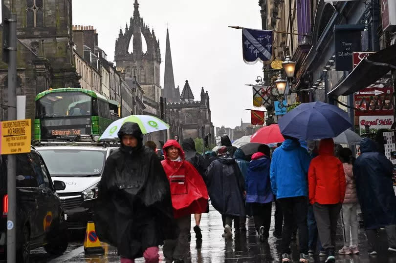 A yellow weather warning has been issued for Edinburgh