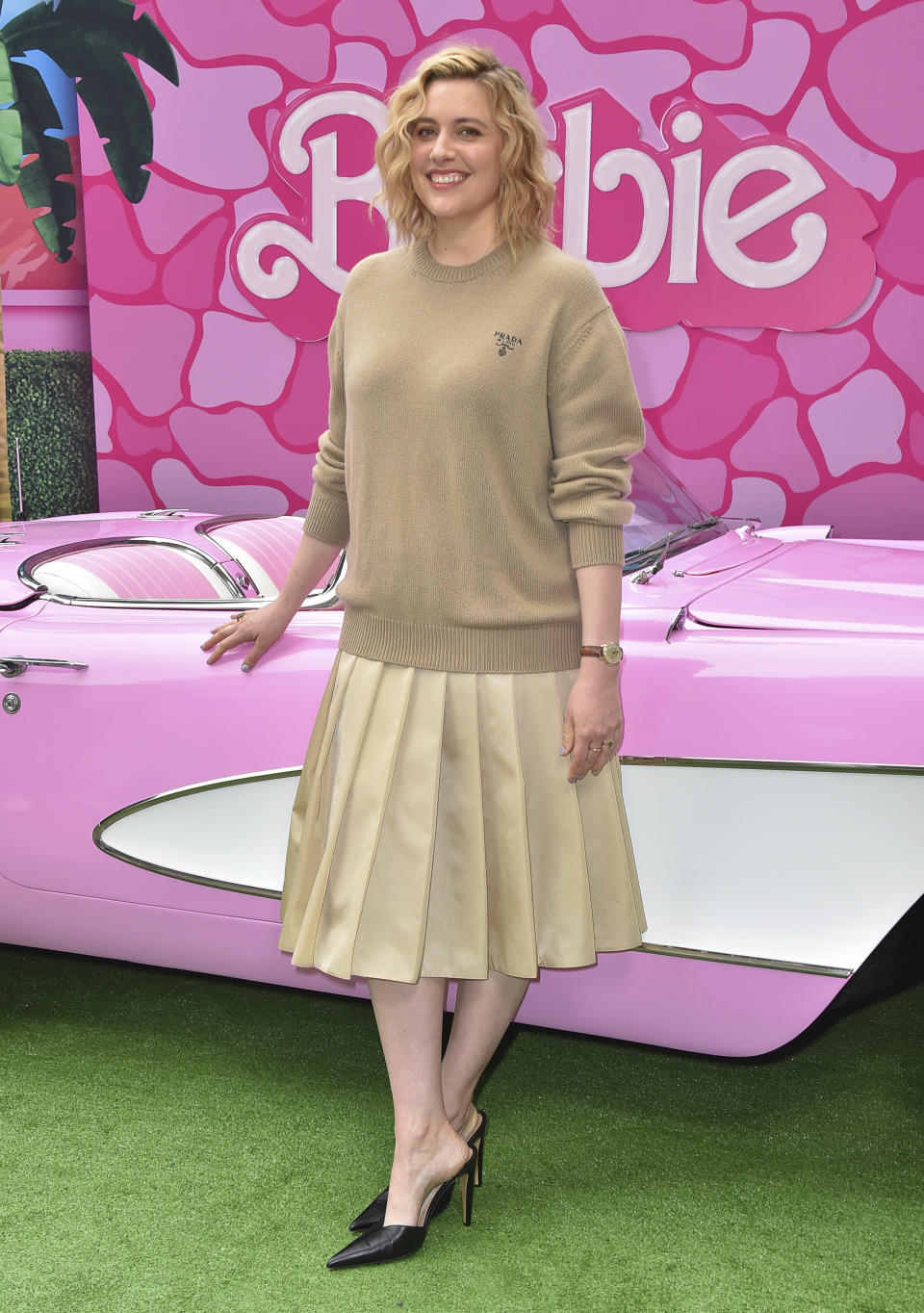 Greta Gerwig arrives at a photo call for "Barbie," Sunday, June 25, 2023, at the Four Seasons Hotel in Los Angeles. (Photo by Jordan Strauss/Invision/AP)