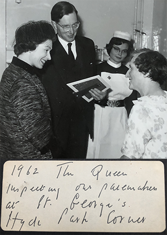 Aubrey Leatham - pacemaker pioneer - with Queen Elizabeth 