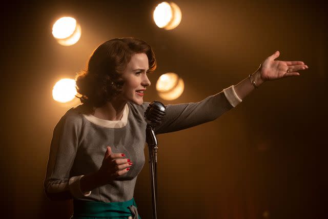 <p>Philippe Antonello/Prime Video</p> Rachel Brosnahan on 'The Marvelous Mrs. Maisel'