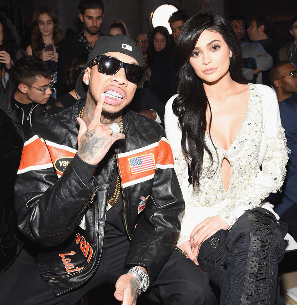 Tyga and Kylie Jenner in February 2017 in New York City. (Photo: Dimitrios Kambouris/Getty Images for Philipp Plein)