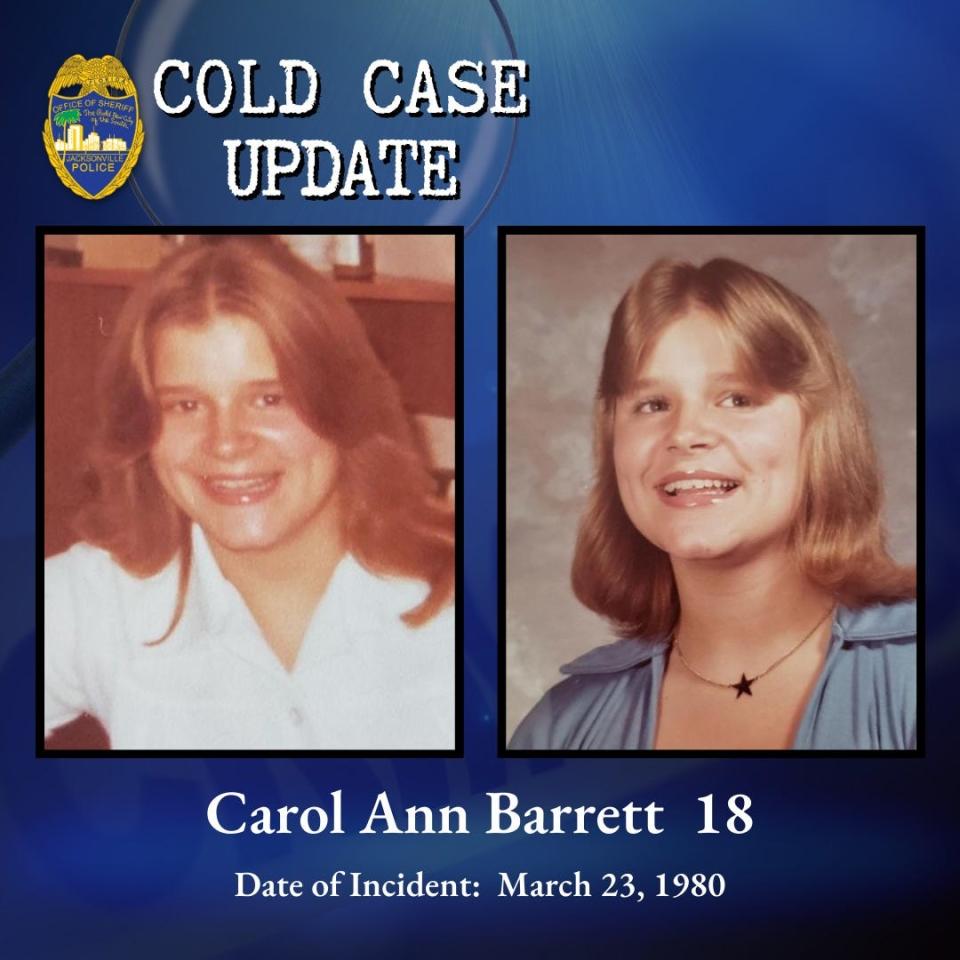 Carol Ann Barrett, 18, a spring breaker from Ohio, was kidnapped from Daytona Beach Shores and murdered in Jacksonville in March 1980. Her killer has been found after her death 43 years ago.